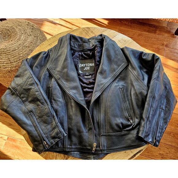 Daytona Joe Jackets & Blazers - Daytona Joe Vintage Women’s Leather Motorcycle Jacket Size M Moto Rare